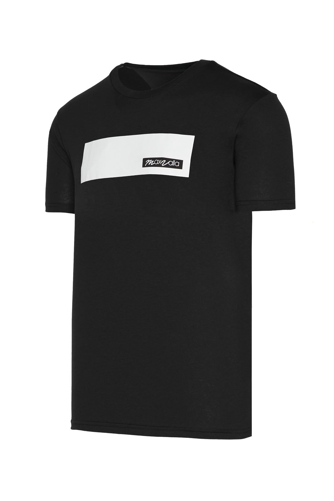 Black Cotton Block Tee